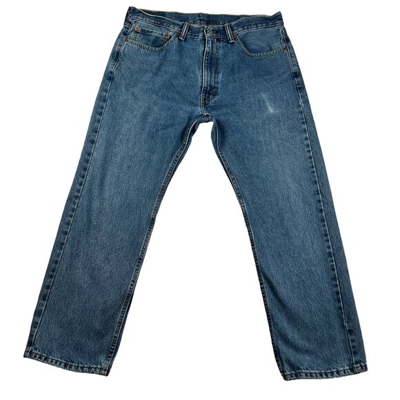 Levi’s 505 Jeans Men’s 5-Pocket Straight Leg Cotton Denim Button Close Blue 36 - Picture 1 of 13